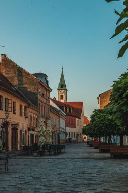 Kral Tomislav Meydanı, popüler turizm yeri Varazdin Hırvatistan Yüksek Kaliteli Fotoğraf