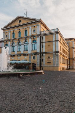 Varazdin Hırvatistan 'daki Hırvat Ulusal Tiyatrosu' nun zarif yüzü. Yüksek kalite fotoğraf