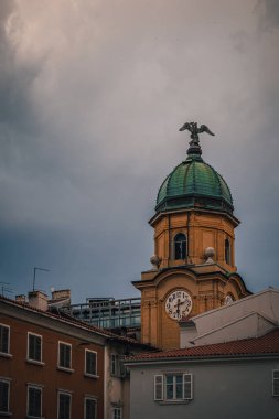 Rijeka Hırvatistan 25.06.2024 Şehir Saat Kulesi - Gradska ura Yüksek Kaliteli Fotoğraf