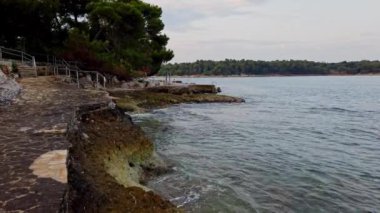 Güzel ve huzurlu bir kıyı manzarası bereketli ağaçlarla çevrili kayalık bir kıyı şeridi ve kristal berrak suları sergiliyor.