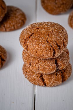 Sıcak ev yapımı zencefilli kurabiye. yüksek kaliteli fotoğraf