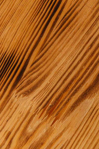 Close-up view of the intricate wood grain patterns showcasing various warm brown tones. The texture reveals the beauty of natural materials in sunlight.