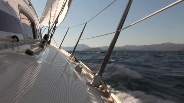 Fethiye Turchia Settembre 2017 Dettagli Corde Attrezzature Yacht Vela Durante — Video Stock