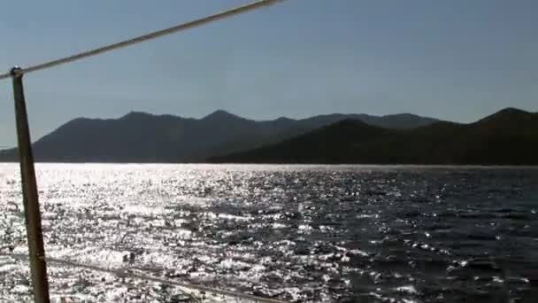 Pěna Vlny Voda Kameře Během Pohybu Jachty Jachting Sport Námořní — Stock video