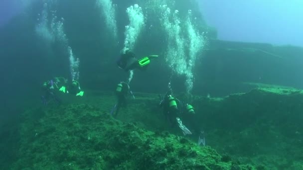 Palma Îles Canaries Sep 2012 Groupe Plongeurs Sous Marins Sur — Video