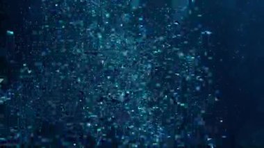 Fransız Polinezyası 'nda suyun altındaki köpüklerin yakın görüntüsü. Su altı dünyası, yaşam ve aktivite bolluğu ile dolu gizemli ve büyüleyici bir yerdir..