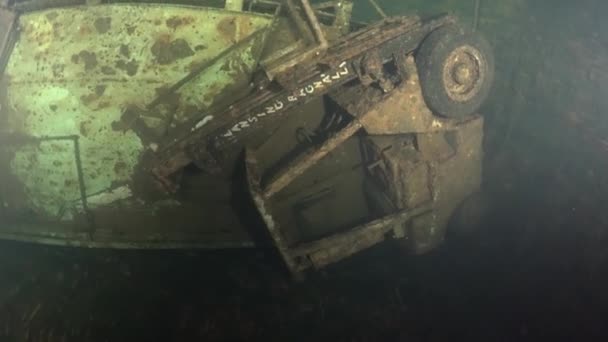 Δύτες Κολυμπούν Στο Σουηδικό Πλοίο Ναυάγιο Zenobia Καταδύσεις Ναυαγίων Μεσόγειος — Αρχείο Βίντεο
