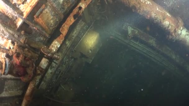 Scuba Duikers Zwemmen Shipwreck Zweedse Ferry Zenobia Wrakken Duiken Middellandse — Stockvideo