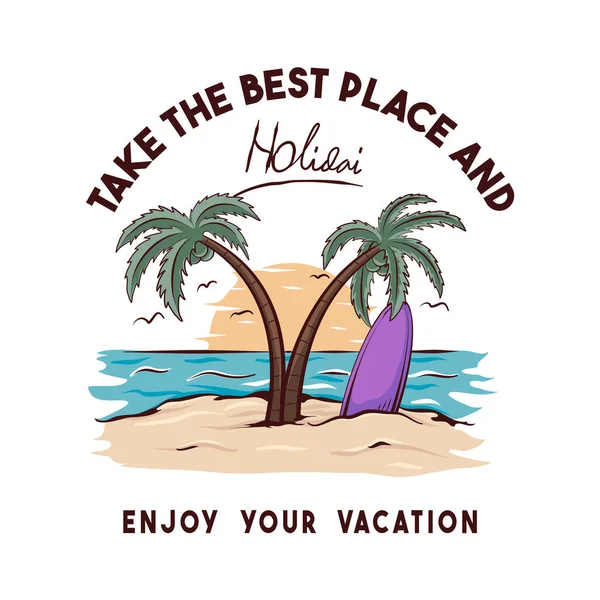 Güzel bir yaz sahnesi vektör çizimi