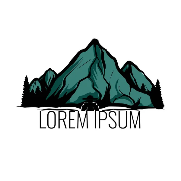 Dağlardaki maceranın vektör illüstrasyonu