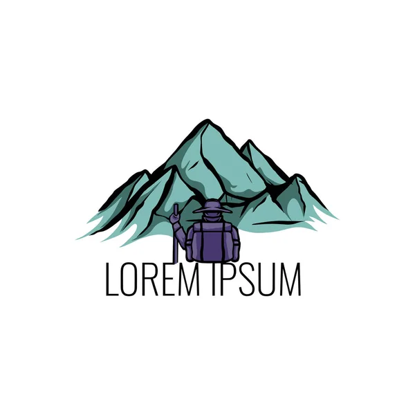 Dağlardaki maceranın vektör illüstrasyonu