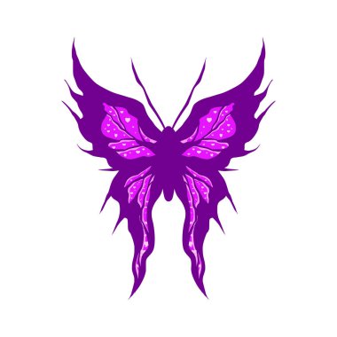 Mor bir kelebeğin vektör çizimi