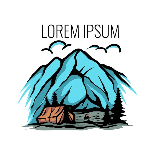 Dağlardaki maceranın vektör illüstrasyonu