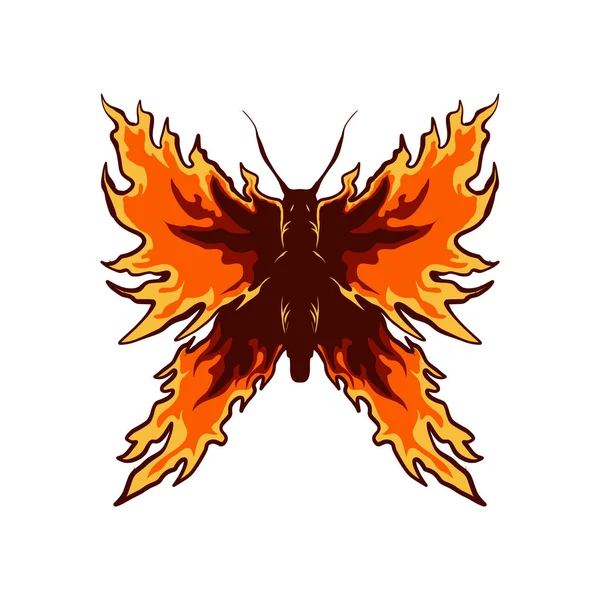 Uçan ve güzel sarı kelebeğin vektör çizimi