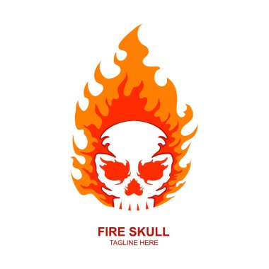 Bir şeytan gibi yanan kafatasının vektör çizimi