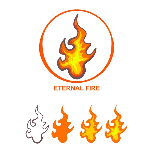 ateş vektör illüstrasyonu logolar ve etiket tasarımı için harikadır
