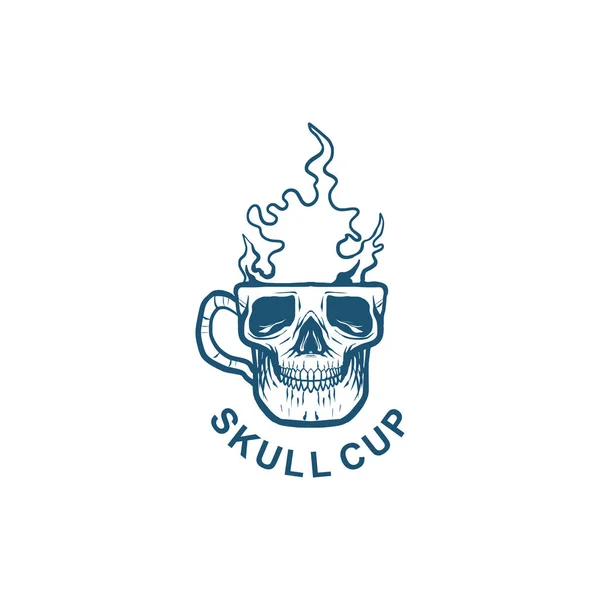 Logo için kafatası kabı tasarımının vektör çizimi