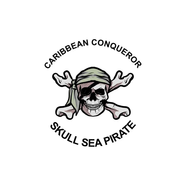 Korsan kafatası ve çapraz kemiklerin vektör çizimi