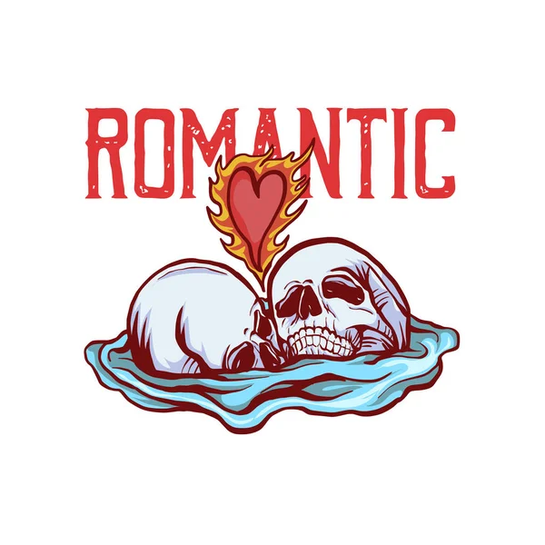 Romantik bir kafatasının vektör çizimi