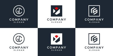 Monogram koleksiyon logo dizayn şablonu