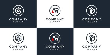 Monogram koleksiyon logo dizayn şablonu