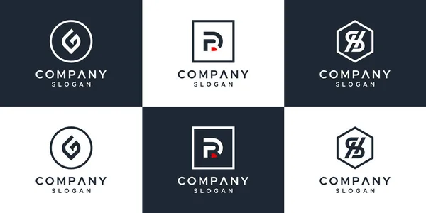 Monogramm Kollektion Set Logo Design — Stockvektor