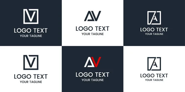 Monograma Colección Conjunto Logo Diseño — Vector de stock