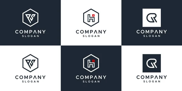 Monogramm Sammlung Set Logo Design Vorlage — Stockvektor