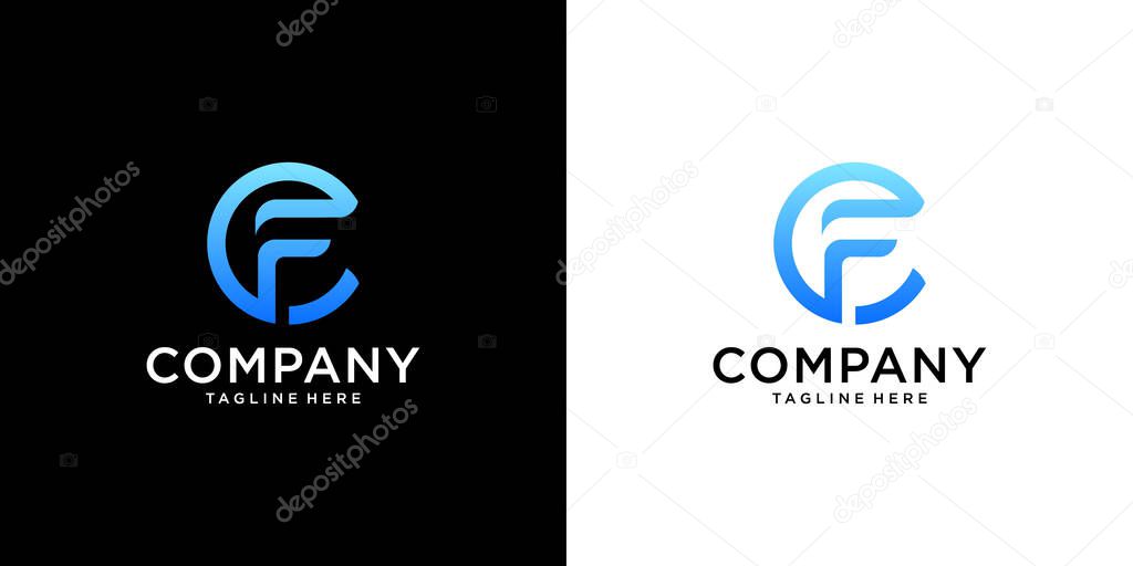 Letter CF logo design