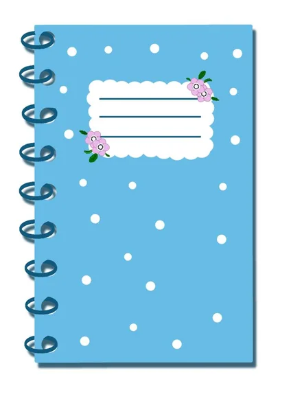 Notebook Lunares Azules — Foto de Stock