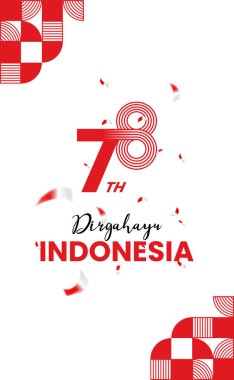 Kırmızı ve beyaz kurdeleli Endonezya Bağımsızlık Gününüz kutlu olsun.