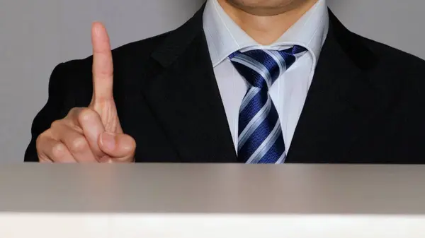 İş adamının yakın plan pozu