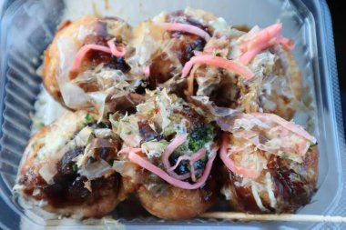Japon takoyaki 'sine yakın çekim