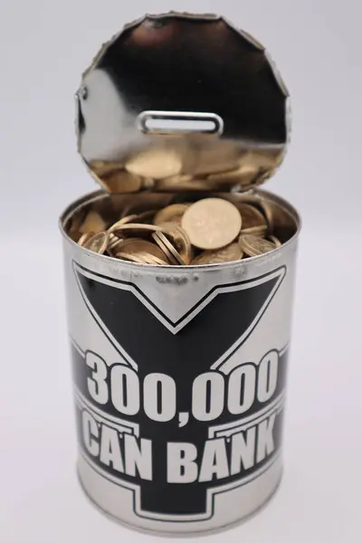 İçinde 500 yen olan kumbarayı açtık.