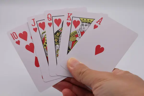 Royal straight flush completed in poker