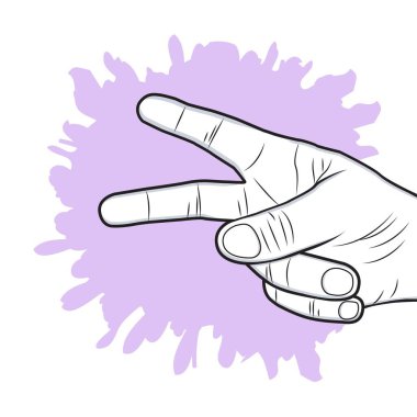 Tek El Barış İşareti Sembol-Vektör İllüstrasyonu