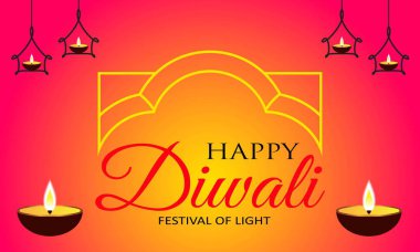 Diwali dekoratif pankart tasarımı. Vektör İllüstrasyonu