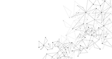 Basit üçgen figürler ve noktalarla donatılmış bir arka plan. Beyaz arkaplan üzerinde grafik tasarım ögesi ve geometri şekli.