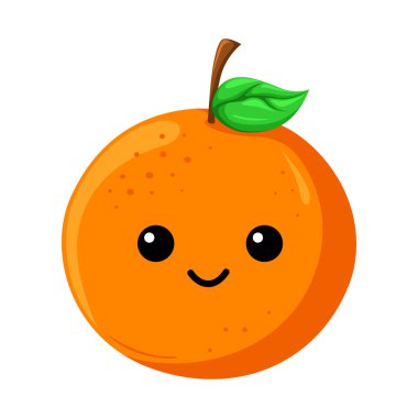 Gülen portakal renkli karakter vektörü beyaz arkaplanda izole