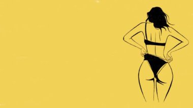 Bikinili seksi kız animasyon arkaplan