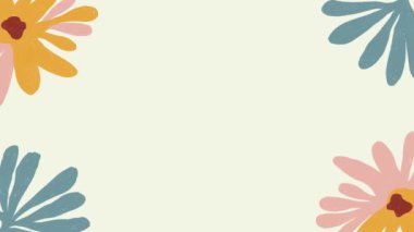 Soyut çiçekler çerçeve kenarı canlandırılmış arkaplan