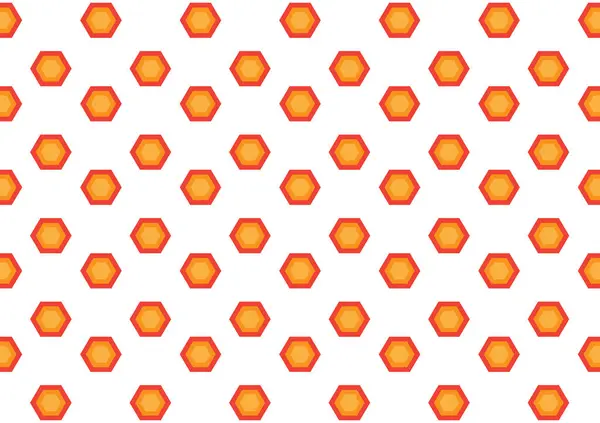 Seamless Orange Honeycomb Pattern Artistic Background Template Vector — Stock Vector