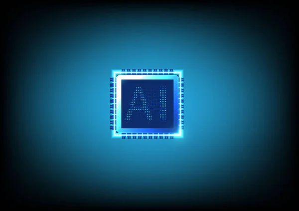 Cpu Microchip Icon Design Blue Background — Stok Vektör