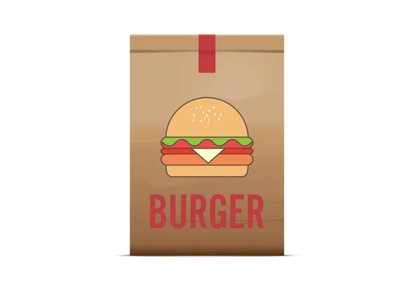 Simple Hamburger Bag Design Environmental Protection — Stock Vector