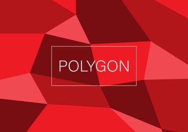 Logo ve içerik görüntüleme için boş alanı olan kırmızı çokgen arkaplan soyut arkaplanı. Yaratıcı Tasarım Arkaplan Vektörü İllüstrasyonu