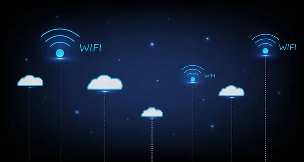 Copertura Globale Della Connessione Wifi Wireless — Vettoriale Stock