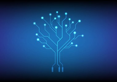 Yüksek teknoloji ağaç devre kartı logosu