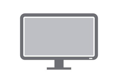 Beyaz arkaplanda modern LED bilgisayar monitörü, vektör illüstrasyonu.