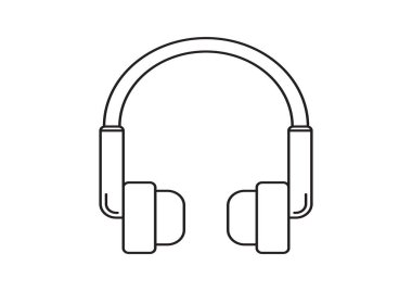 kablosuz kulaklık simgesi beyaz arkaplan vektör resimleme
