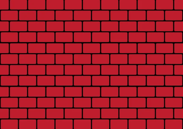 Red Brick Wall Seamless Background Vector Illustration — Stock Vector